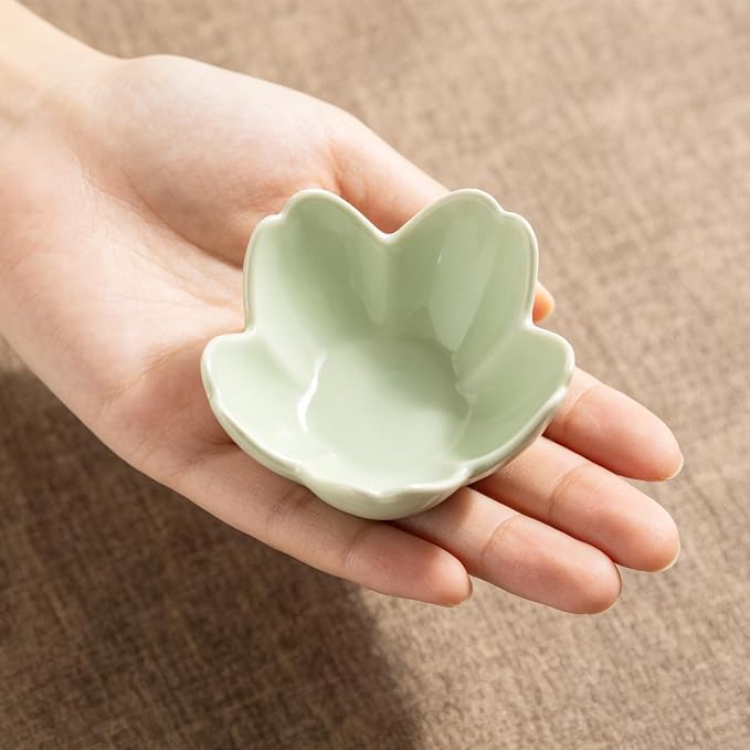 Floral Ceramic Jewelry Tray, 3.5" Ring Holder Trinket Bowl | Petite bowl keeps rings, earrings, keys, and keepsakes visible on vanities or dressers, making a sweet gift for women