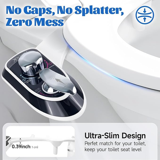 Bidet Attachment Hot Cold Water Non Electric Bidet Sprayer For Women | Warm Water Dual Nozzle Bidet Attachment for Toilet,Adjustable Flow with Bidet Hose for Feminine/Real Wash/ Self-Cleaning