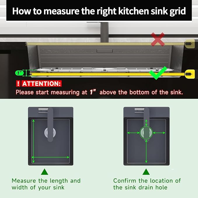 2Pack Stainless Steel Kitchen Sink Grid,13.2" x 11.6" x 1.2" Sink Protectors With Rear Drain Hole,Sink Rack for Bottom of Sink, Anti-rust Metal Sink Bottom Grid With 2Pack Sink Strainers