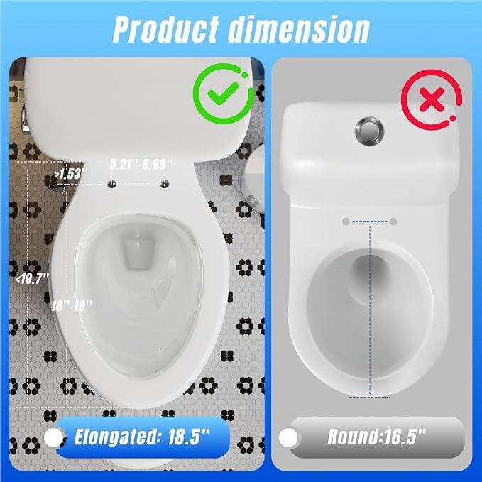 Clirass Bidet Seat Non-Electric Bidet Toilet Seat with Soft Close, Fit Elongated Toilet, Dual Nozzle Cold Water Bidet Attachment for Toilet Seat, Feminine & Rear Wash (Elongated)