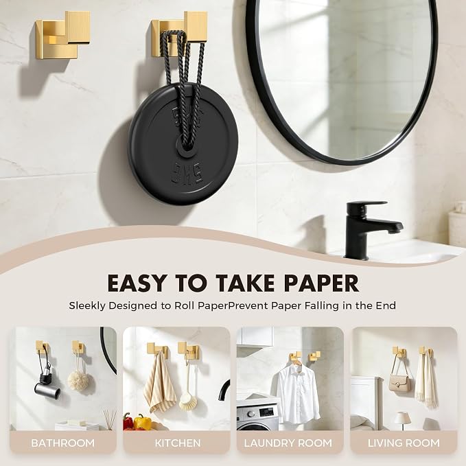 20-Pieces Gold Bathroom Accessories Set, 16 Inch Towel Bar Set | Stainless Steel, Towel Ring, Toilet Paper Holder, Robe Hooks, Towel Racks for Bathroom Wall Mounted, Bathroom Hardware Set