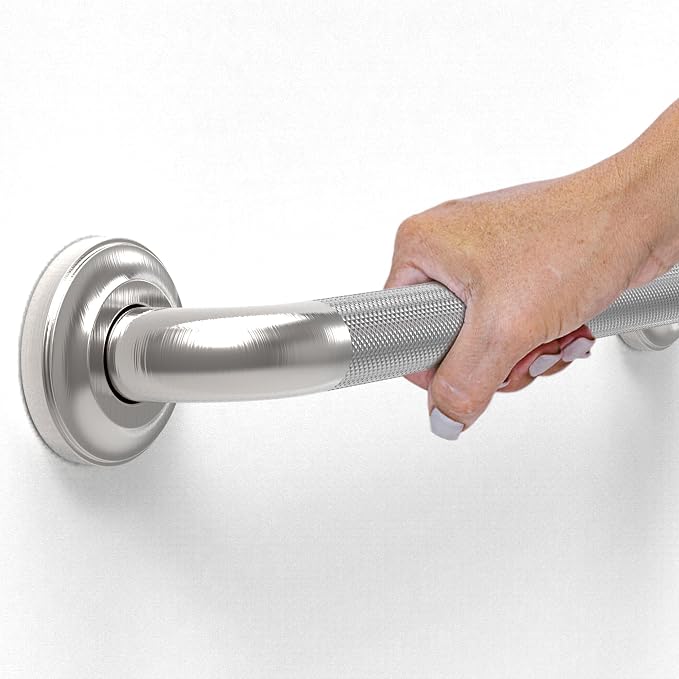 1-1/4" Knurled Grab Bar, ADA Compliant Bath Safety Shower Handrail, Bathroom Mobility Aid Handle for Seniors and Disabled, Heavy Duty 500lbs Support