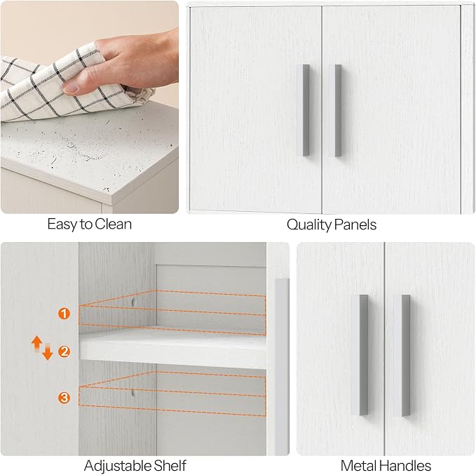 HOOBRO Bathroom Wall Cabinet, Medicine Cabinet, 15 x 16.1 Bathroom Wall Cabinet with Adjustable Shelf, Over The Toilet Wall Bathroom Storage Cabinet for Bathroom, Bedroom, White