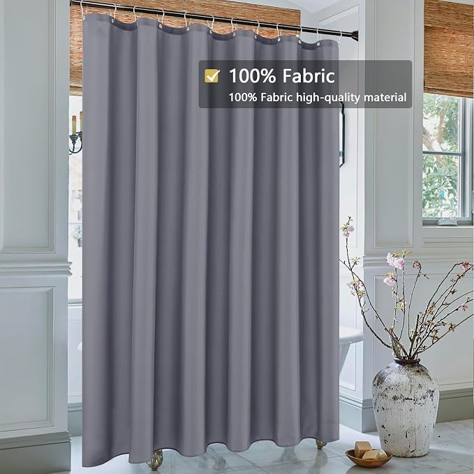 LLSCL Fabric Shower Curtain Liner with Magnets, Waterproof Hotel Quality, 72 x 72 Machine Washable