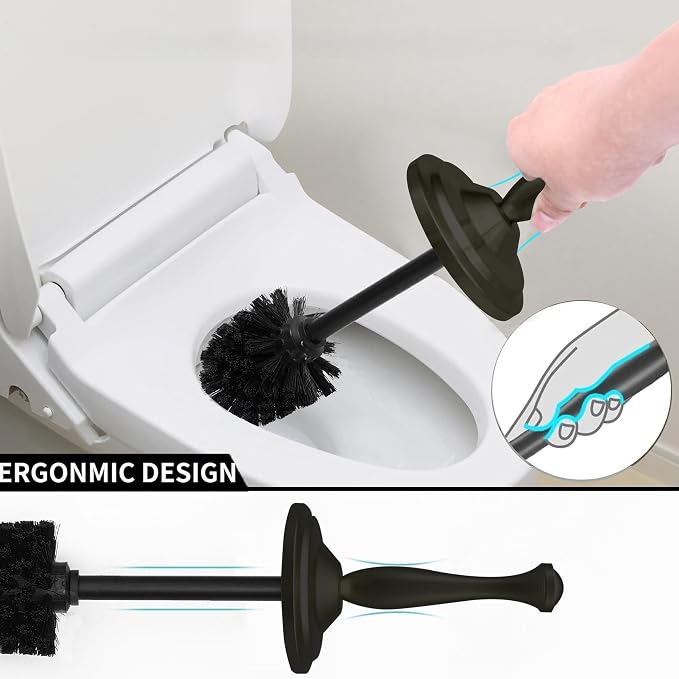 Matte BlackToilet Bowl Brush with Holder, Durable Bathroom Cleaning Tool, Modern Design for Easy Toilet Maintenance, Bathroom Cleaner Brush for Efficient Cleaning and Hygiene