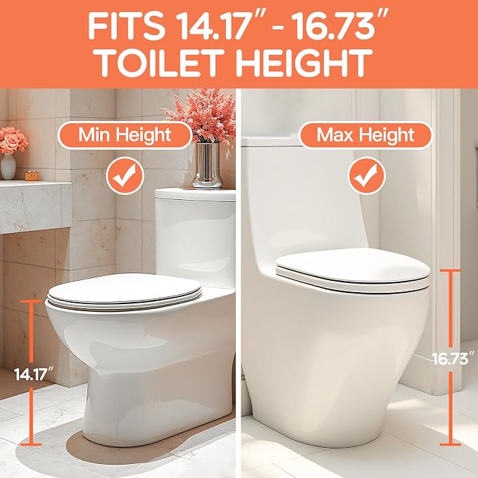 Potty Training Toilet for Toddlers, 2-in-1 Potty Training seat, Anti-Slip | SKYROKU, Fits Round & Elongated Toilets, 6 Heights, Splash Guard, Foldable, Holds 200+ lbs, Step Stool, Dishwasher Cushion