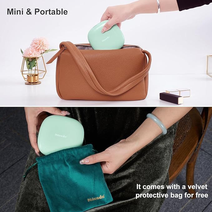 Mocado Compact Mirror with Light-4 Inches Compact 1x/10x Magnifying Mirror | Double Sides Lighted, 3 Colors Lighting, 0-100% Brightness, Diammable Touch, 1200mAh Rechargeable, For Pocket, Purse