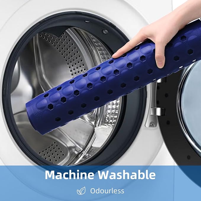 MOONFLY Shower and Bathtub Mat, 40x16 Inches, Navy Blue | Extra Long Non Slip Mats with Suction Cups,Drain Holes, Machine Washable ,Anti Slip Bathmats, Bathroom Mats for Tub Nonslip