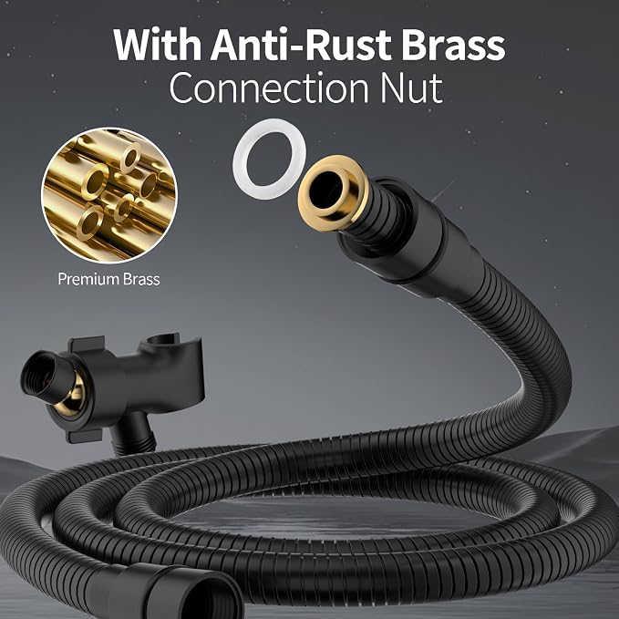 SR SUN RISE NSF Certified Filtered Shower Head with Handheld for Hard Water to Remove Chlorine High Pressure 9-Spray Setting (with Power Wash) Anti-Clog Nozzles(1 Filter, Matte Black)