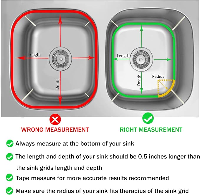 Sink Protectors for Kitchen Sink with Center Drain Hole, 13.7"x11.6", 2Pack | Rust-prevention Sink Rack for Bottom of Sink Stainless Steel Kitchen Sink Bottom Grid with 2pcs Sink Strainers