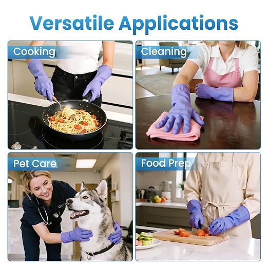 Borje Nitrile Exam Gloves Large, 100 Count Disposable Gloves, Iris Blue | Latex-Free Powder-Free, Food Safe, Cooking, Cleaning