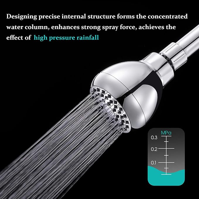 AISOSO High Pressure Shower Heads, 2PCS Showerheads 3 Inches with 360 Rotation and Silicone Nozzles for Strong Spray Relaxing and Comfortable Shower, Chrome