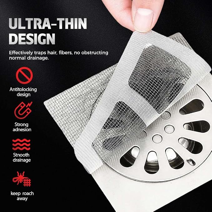 2026 New Disposable Shower Drain Hair Catcher - Square Screen Bathroom Floor Drain Protector (30pcs)