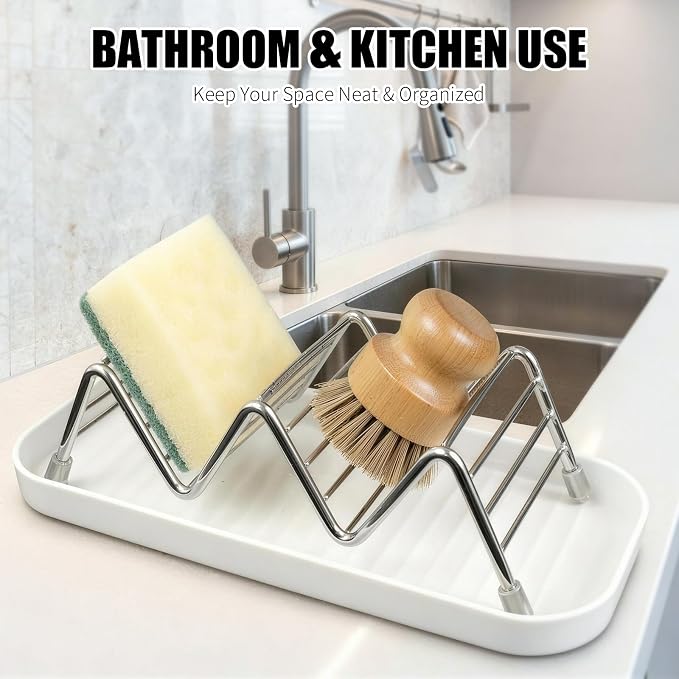 Soap Dish Holder Stainless Steel Self Draining with Tray, Shampoo Bar Holder for Shower, Rustproof Bathroom Soap Dish Organizer for Shampoo Bars, Conditioner Bars, Kitchen Sink Countertop