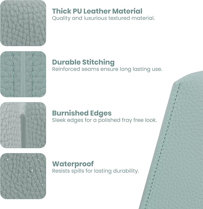 Premium PU Leather Tissue Box Holder - Elegant Hotel-Style Tissue Box Cover for Home, Office & Car Décor, Tissues Cube Organizer for a Natural & Classic Look (Teal 2 Pack)