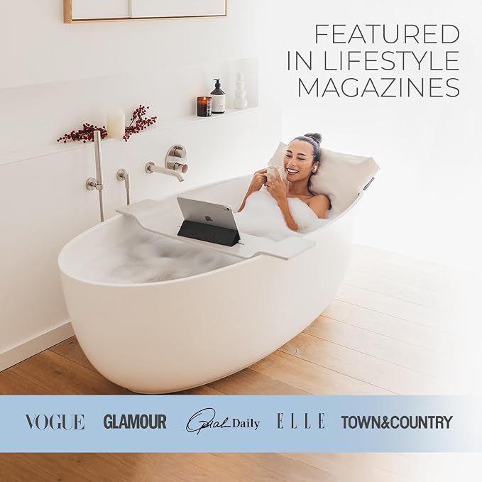 BADESOFA® Luxury Seat Cushion for Bath | Premium-Quality Materials | Comfortable & Quick-Drying | Washable Bath Pillow in Blue | Home Spa | Suitable for Bathtub, Steam Sauna & Hot Tub