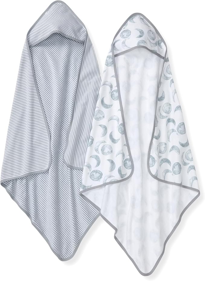 Burt's Bees Baby Infant Hooded Towels, Unisex Bath Essentials, 2-Pack | Soft and absorbent knit terry 100% organic cotton baby hooded towel that is durable and soft, measures 29" x 29"