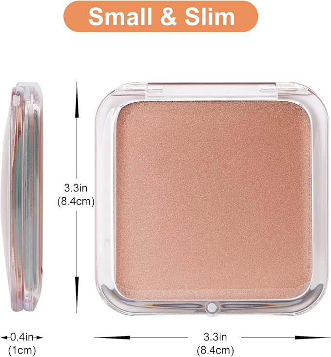 SANTOO Compact 15X Magnifying Makeup Mirror for Travel, Small Pocket Mirror-Handheld, Foldable & Portable 2-Sided with 15X Magnifying and 1X Mirror for Purses - Square 3.3 x 3.3 inch (Rose Gold)