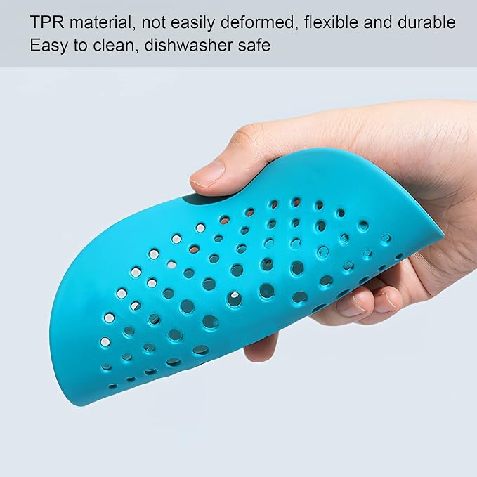 2 Pieces Shower Drain Hair Catcher Bathtub Stopper Home Drain Protectors Drain Cover with Sucker Water Trap Sink Cover for Bathroom Bathtub and Kitchen (Blue,Blue)