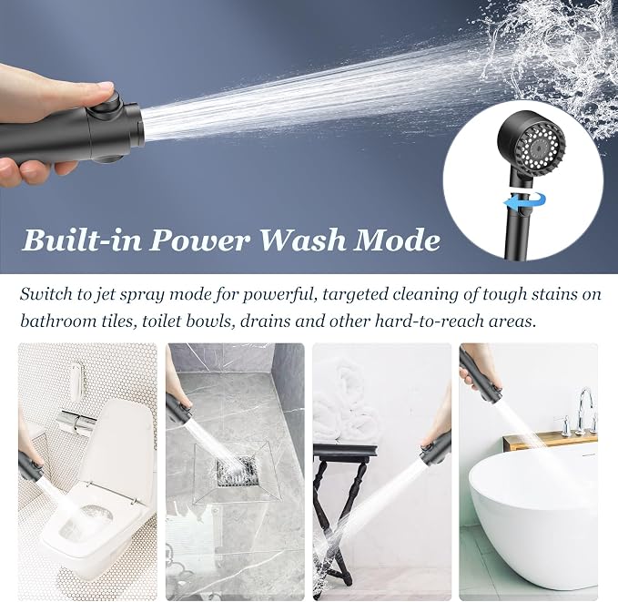 FEELSO Filtered Shower Head with Handheld, High Pressure Shower Filter Head | ON/OFF Switch, Anti-clog Nozzles, 4 Spray Showerhead with Filters for Hard Water, Remove Chlorine, Reduce Dry Itchy Skin
