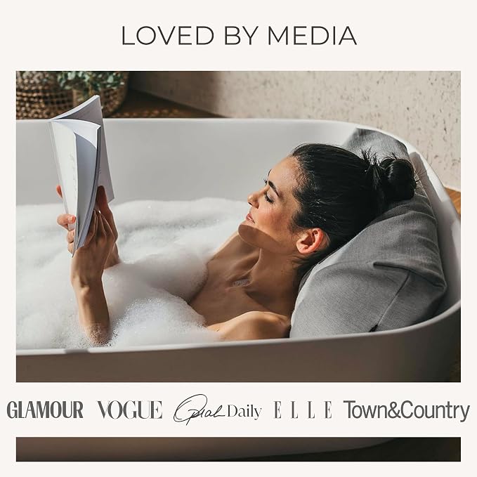 BADESOFA® Luxury Bath Pillow S in Charcoal, Thick & Quick-Drying | Premium Bath Pillows For Tub, Spa Cushion for Comfortable Head and Neck Support, Luxury Bath Gift