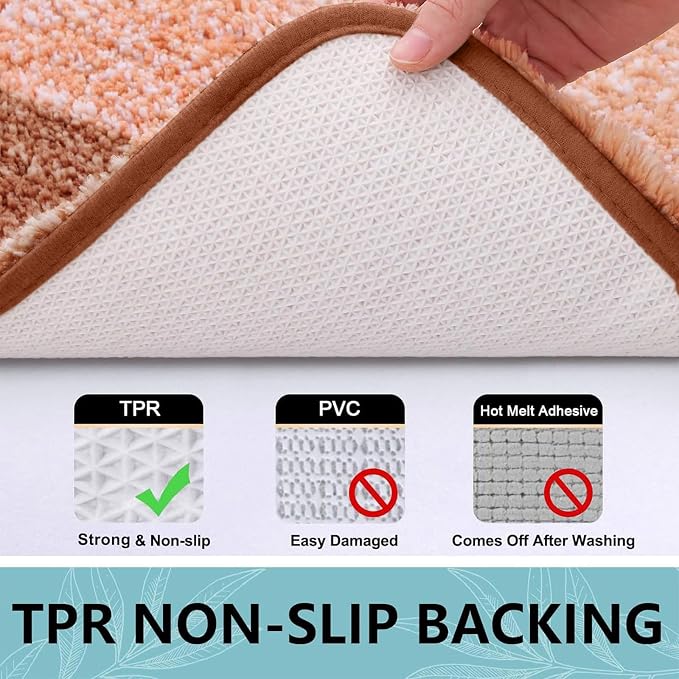 Arotive Microfiber Bathroom Rugs, Shaggy Soft Absorbent Bath Rug, 70x24 | Orange, Rubber Backing Thick Plush Machine Washable Dry Bath Mats for Bathroom, Tub and Shower, Rectangular