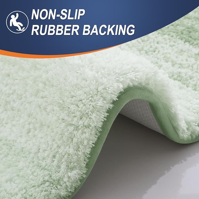 OLANLY Large Bathroom Rugs 50x30, Extra Soft Absorbent Microfiber Bath Rugs | Sage Green, Non-Slip Quick-Drying Rubber Backing, Washable Plush Bath Mat for Floor, Tub and Shower, Home Decor Accessories