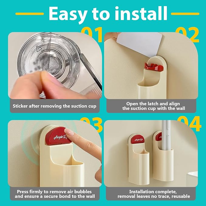3 Pack Electric Toothbrush Holders for Bathroom, Wall Mounted Clear Electric Toothbrush Organizer, Self Adhesive Bathrooms Toothbrush Storage for Shower, Saving Space and Keep Drying (Grey)