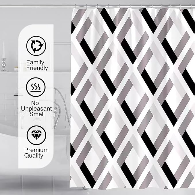 LLSCL Fabric Shower Curtain Liner with Magnets, Waterproof Hotel Quality, 72 x 72 Machine Washable