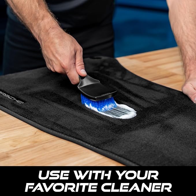 Viking Carpet Scrub Brush for Floor Mats and Interior Car Detailing Kit | Rubber Floor Mat Cleaning, Car Carpet Cleaner for Interior and Home, 8.3 x 2.5 Inch