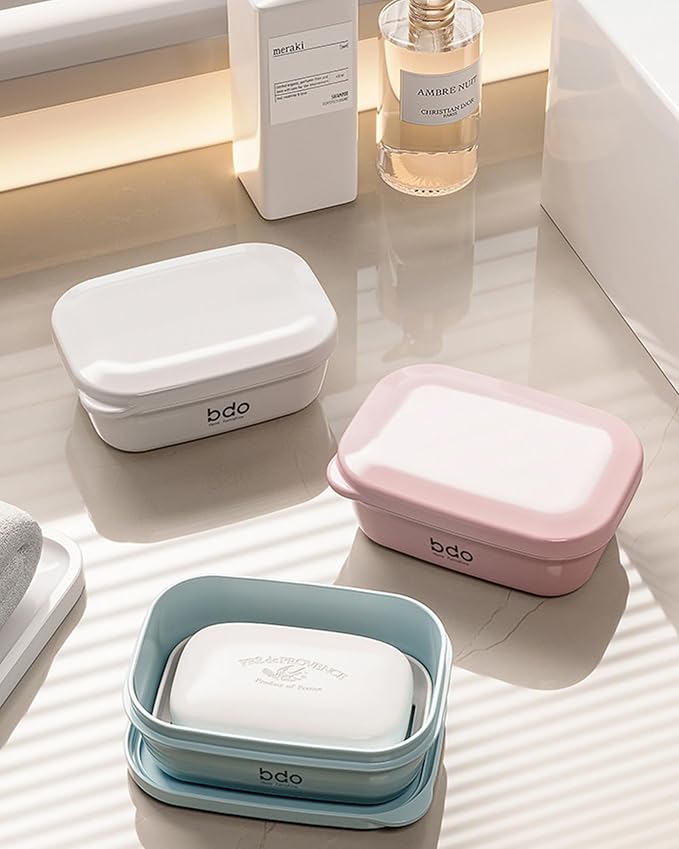 PEISAINOX Travel Soap Case, Leakproof Soap Container with Lid, Portable Bar Soap Holder for Traveling, Soap Dishe for Bathroom, Shower, Gym, School, Camping, Vacation, Outdoor (Green)