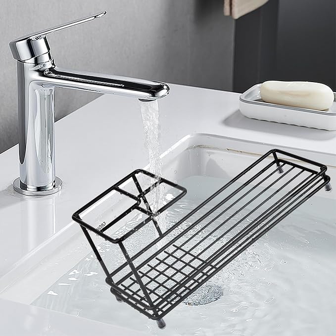 Toothbrush Holders Toothpaste Organizer Bathroom Accessories, Black | Carbon Steel, 4 Slots, Easy to Clean, Electric Toothbrush Storage, for Countertop, Shower, Sink