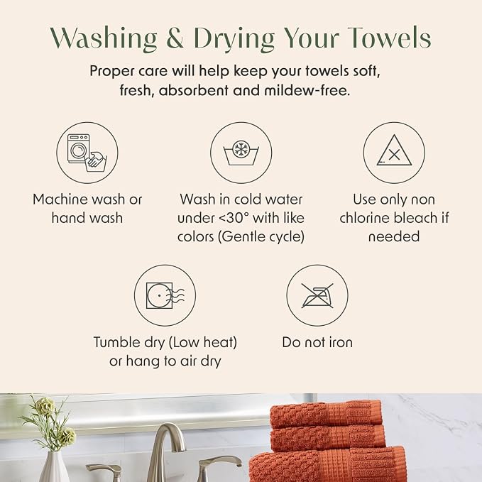 2 Pack Oversized Bath Towels 100% Cotton | Clay Towels | Oeko‑TEX Standard 100 | Soft & Absorbent, Quick‑Dry | Trinity Collection - Baked Clay