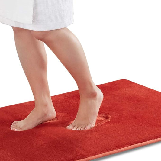 Memory Foam Bath Mat Non Slip Absorbent Super Cozy Velvet Bathroom Rug Carpet (60 inches X 17 inches, Autumn Glaze)