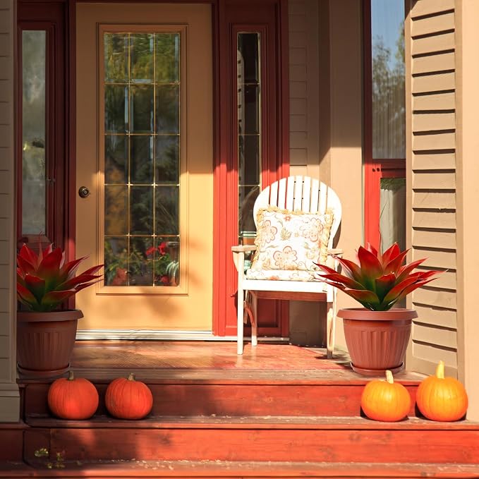 Velener Fall Fake Agave Artificial Plant: Red Fake Succulents Plant for Room Decor and Autumn, Unpotted Faux Agave Plant for Outdoor/Indoor Decor, Red, 28 inches, Set of 1