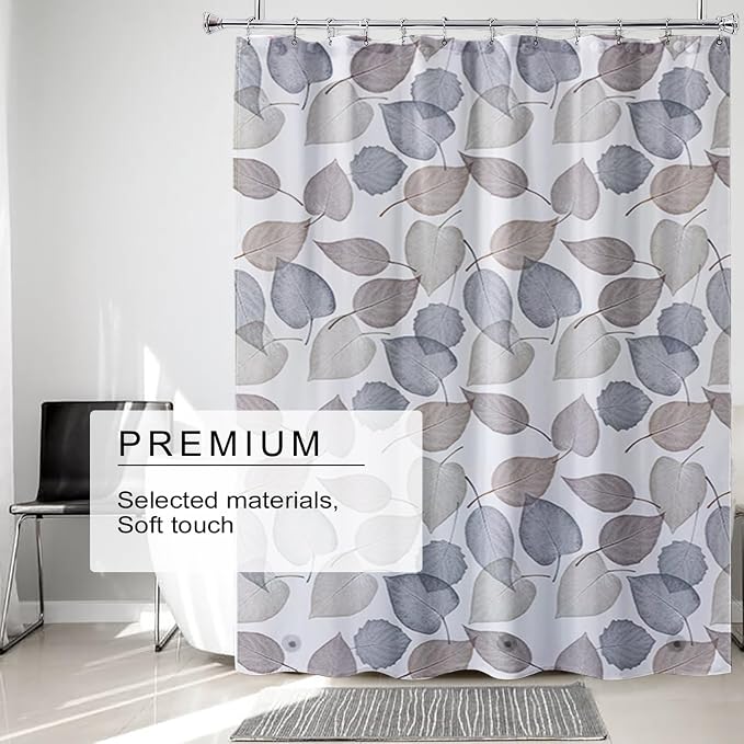 TIKABC Shower Curtain Liner, 4G PEVA Shower Liner, Plastic Waterproof Shower Curtains, 72x72 inch with Grommet Holes 3 Magnetic Weights