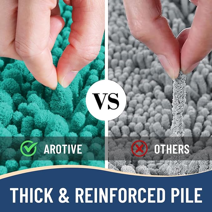 Arotive Bathroom Rugs Mat 30x20, Soft Absorbent Chenille Shaggy Bath Mat | Teal, Machine Wash Dry, Bath Rugs for Bathroom Floor, Tub and Shower, Home Decor Accessories