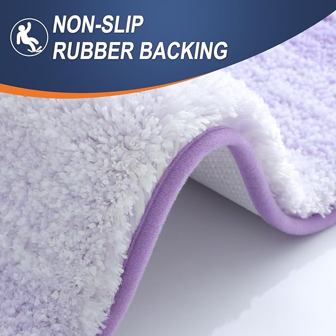 OLANLY Bathroom Rugs Mat 30x20, Extra Soft Absorbent Microfiber Bath Rugs | Light Purple, Non-Slip Quick-Drying Rubber Backing, Washable Plush Bath Mat for Floor, Tub and Shower, Home Decor Accessories