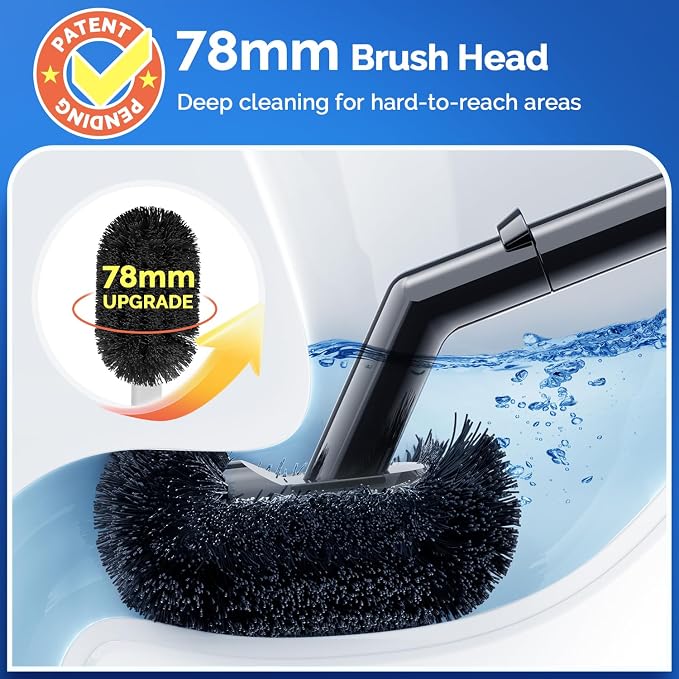 HAMITOR Toilet Plunger Bowl Brush Combo：Heavy Duty Rubber for Drain Clog | Curved Design Bristles for Deep Cleaning Under Rim - Compact Bathroom Cleaning Tools for New Homet Essentials, Black