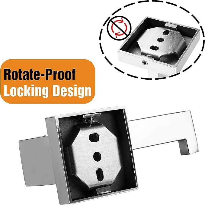 HITSLAM Chrome Fit Jumbo Rolls Toilet Paper Holder Wall Mount Polished Square Silver 304 Stainless Steel Toilet Paper Roll Holder for Bathroom Rustproof