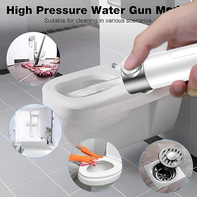 High Pressure Handheld Shower Head High Pressure Shower Heads- High Flow Even with Low Water Pressure - Hand Held Showerhead Set with 59″Replacement Hose/Bracket and Cotton Filters (true white)