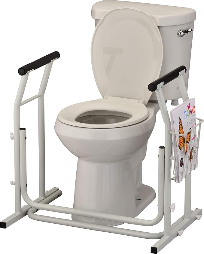 NOVA Toilet Safety Support Frame, Bathroom Assist Handrails, Lightweight Aluminum, 300 lb Weight Capacity