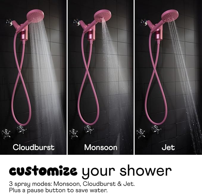 sproos! - Handheld Showerhead, High Performance Filtration, Blue | Healthier Hair and Skin - DIY Installation - Renter Friendly - 3 Spray Functions - 70 Inch Hose - High Pressure Performance