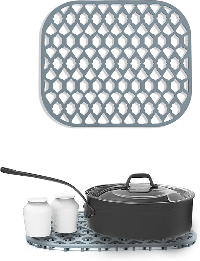 Sink Protectors for Kitchen Sink 13x11 &16x12 & 18x16 & 19x14 & 21x16 & 22x13 & 24x13 & 25x16 & 26x14 & 28x14 & 30x16, Silicone Sink Mat Grid (14"x12",2 Packs)