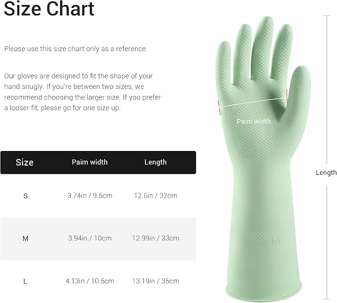 ThxToms 4 Pairs Reusable Dishwashing Cleaning Gloves,10 Mil Thick, 13" | Non-Slip Rubber Kitchen Gloves, Multi-Color, Ideal for Household, Bathroom, Pet Care & Gardening, Medium