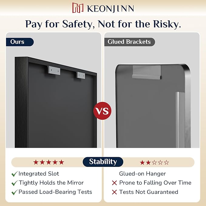Keonjinn 22x30 Inch Black Bathroom Mirror for Over Sink,HD Tempered Glass | Rectangular, Vanity Mirror, Brushed Framed, Square Corner, Modern Farmhouse, Wall Mounted Mirrors, Aluminum Alloy
