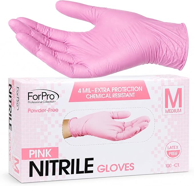 ForPro Disposable Nitrile Gloves, 4 mil, Food Safe, Latex-Free, Non-Sterile | for Salon, Exam & Cleaning Use, Multi-Purpose Gloves, Salon & Spa Essentials, Manicure & Pedicure Supplies, Home & Salon Use