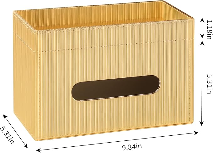 Rectangular Tissue Box Cover PU Leather Tissue Box Holder Rectangle | Magnetic Closure, Storage Tray, For All Full-Size Rectangular Tissue Box, For Bathroom NightStands Office Desk Decorative