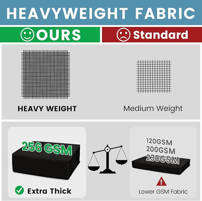 EUTXL Heavyweight No Hook Shower Curtain with Liner, Black,71x80 | Snap in Liner, 256GSM Thick Waffle Fabric, Hotel Luxury Spa, Corner Magnets, Quick Dry, Waterproof & Washable, Long Size