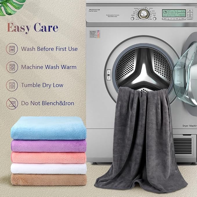 Orighty Bath Towels, Soft Feel Bath Towel, 6 Pack (24'' x 48'') | Highly Absorbent, Quick Drying Microfiber Towels for Body, Sport, Yoga, SPA, Fitness, Bathroom, Multi-Color
